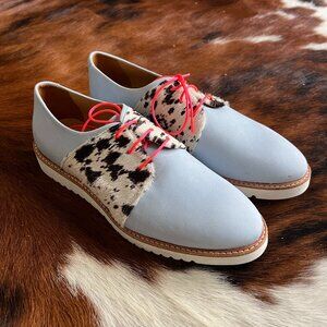 Rogue Matilda Tutti Frutti Light Blue Leather Brogues – Chic & Unique, Sz 10